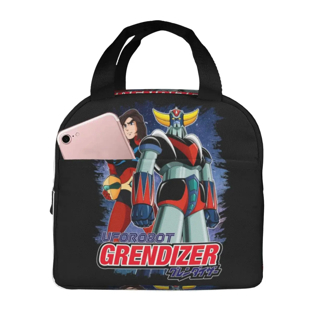 Goldorak Grendizer Actarus Insulated Lunch Bags for Women UFO Robot Goldrake Portable Cooler Thermal Bento Box Camping Travel