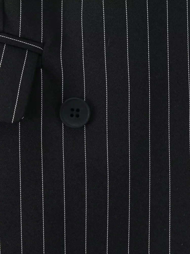 Nlzgmsj 2025 moda listrado em camadas vestidos curtos para mulheres manga longa blazer mini vestido mulher chique elegante escritório senhora vestido