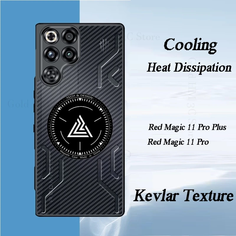 

Cooling Heat Dissipation Magnetic Case For ZTE nubia Red Magic 11 Pro Plus For Magsafe Kevlar Cover Red Magic 10 Air 9 8S 11 Pro