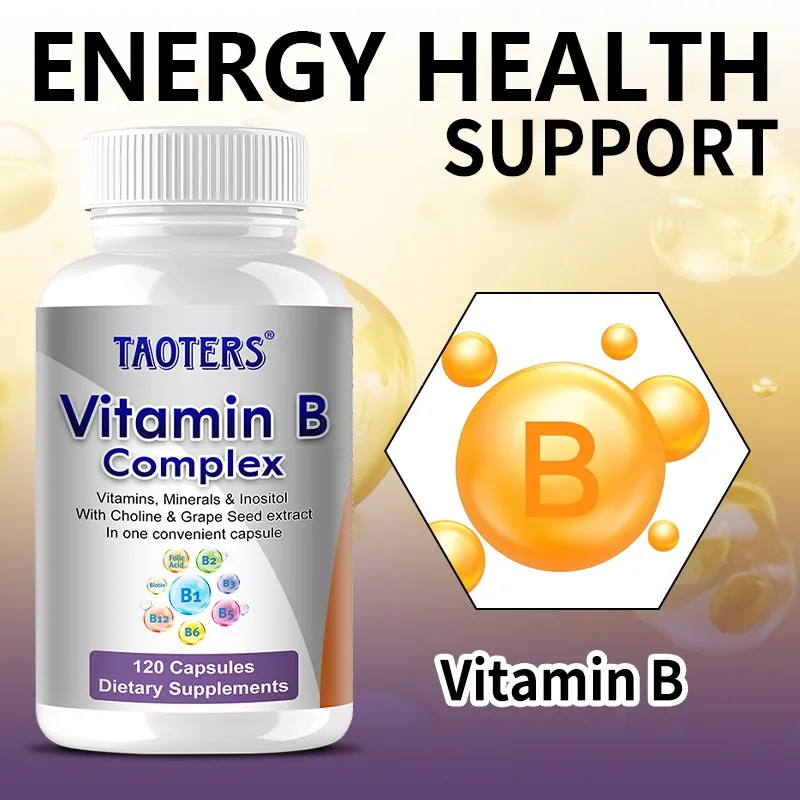 مكمل فيتامين ب المركب - امتصاص عالي، دعم الأدرينال، إدارة الإجهاد ووظيفة المناعة، عملية التمثيل الغذائي للطاقة