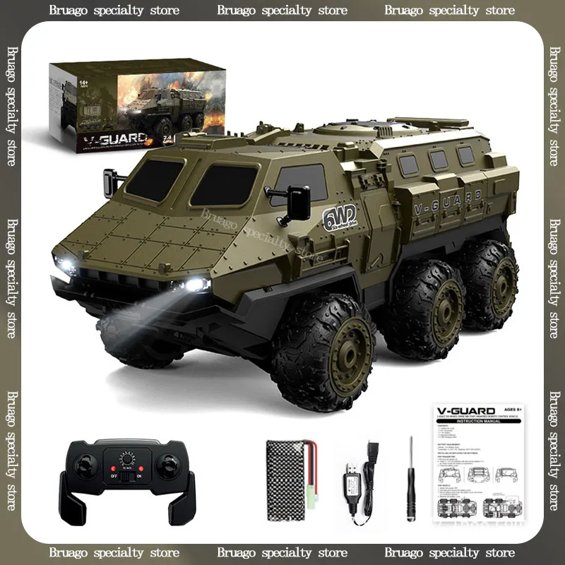 1:16 6wd Gepantserde Rc Auto Simulatie Militaire Transportwagen Hoge Snelheid Klimmen 2.4g Afstandsbediening Kinderen Speelgoed Auto Jongen Geschenken