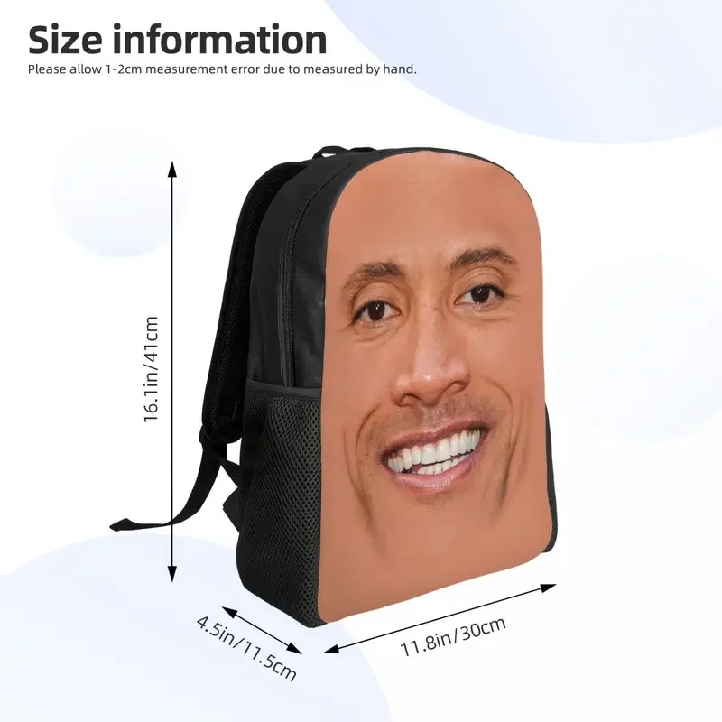 Custom The Rock Dwayne Meme Backpacks for Men Women Water Resistant College School Bag Printing Bookbags