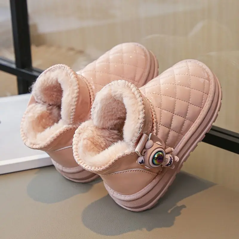 2026 New Girls Winter Snow Boots Warm Fleece Lined Waterproof Anti Slip Thickened Outdoor Shoes for Kids Middle Big Children