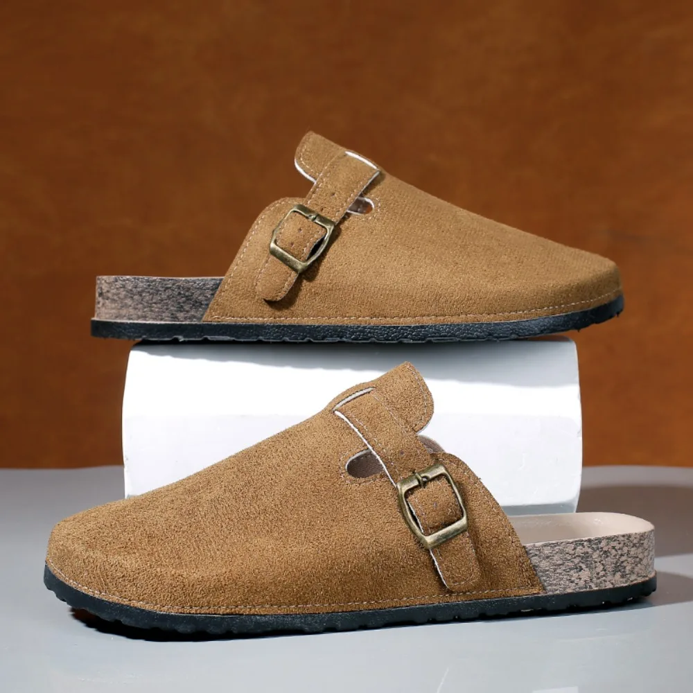 Men Clogs Cork Insole Sandals with Arch Support Outdoor Beach Slides Home Shoes