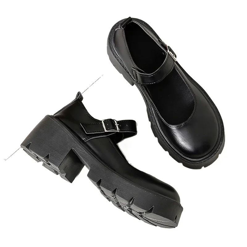 Sepatu Wanita 2025 Merek Hak Tinggi Wanita Dangkal Sepatu Tali Gesper Mode Musim Semi Sepatu Hak Wanita Sepatu Mary Jane Wanita