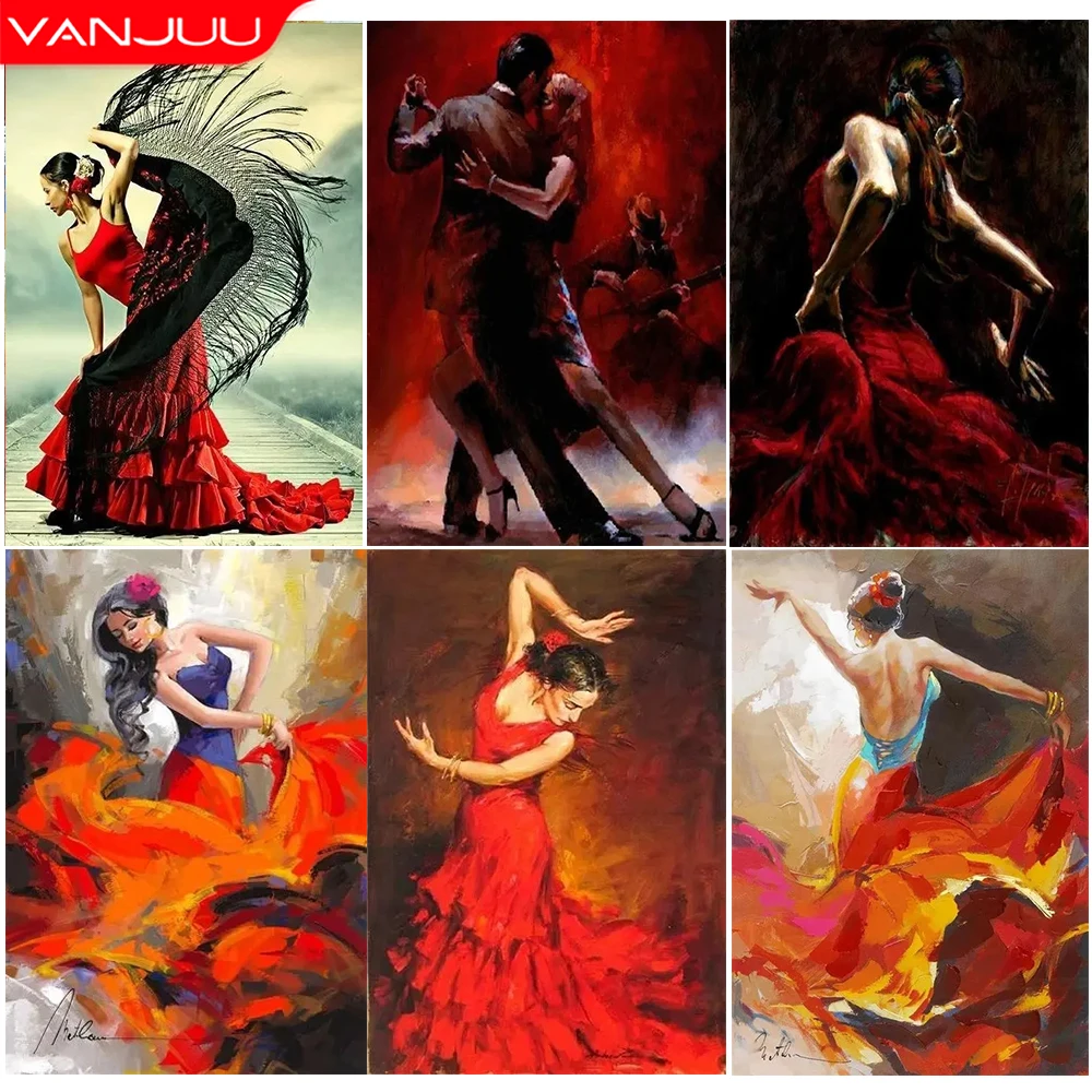 Dancer 5D DIY Diamond Painting Kits Character Cross Diamond Embroidery Picture Full Round/Square Diamond Mosaic Home Decor Gift