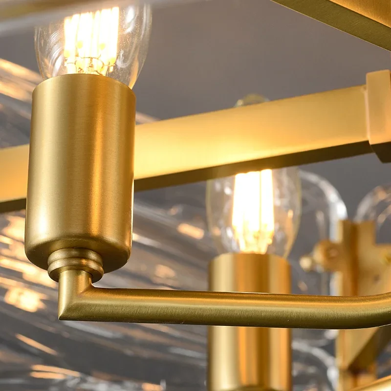 ضوء السقف الثريا الكريستال الذهبي الفاخر مع عاكس الضوء الحديث LED لغرفة الطعام ديكور المنزل تركيبات معلقة بريق