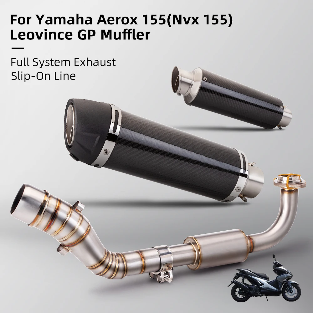 

full Motorcycle Exhaust System For NMAX155 NVX155 AEROX155 Escape Slip On 51MM Front Tube Link Pipe Connect Original