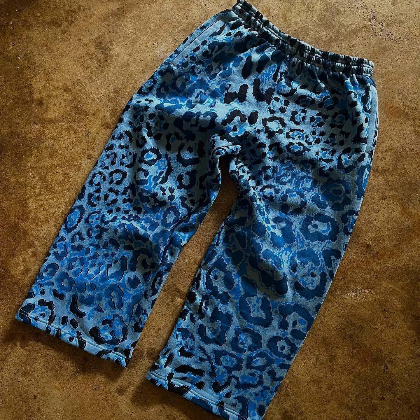 Zip Cropped Hoodie Matching Set Wide Leg Sweatpants Full Leopard Print Y2K Street Outfit For Girls Daily Layered Wear image 4