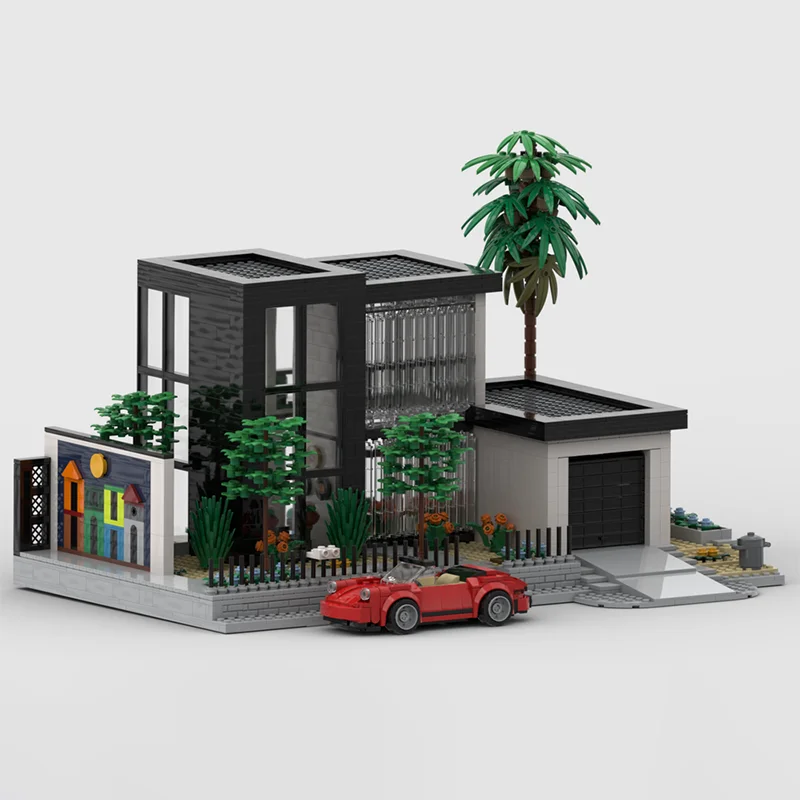 2108 pçs moc caribe praia villa rua lado modelo blocos de construção presentes natal arquitetura montar brinquedos diy criativo crianças
