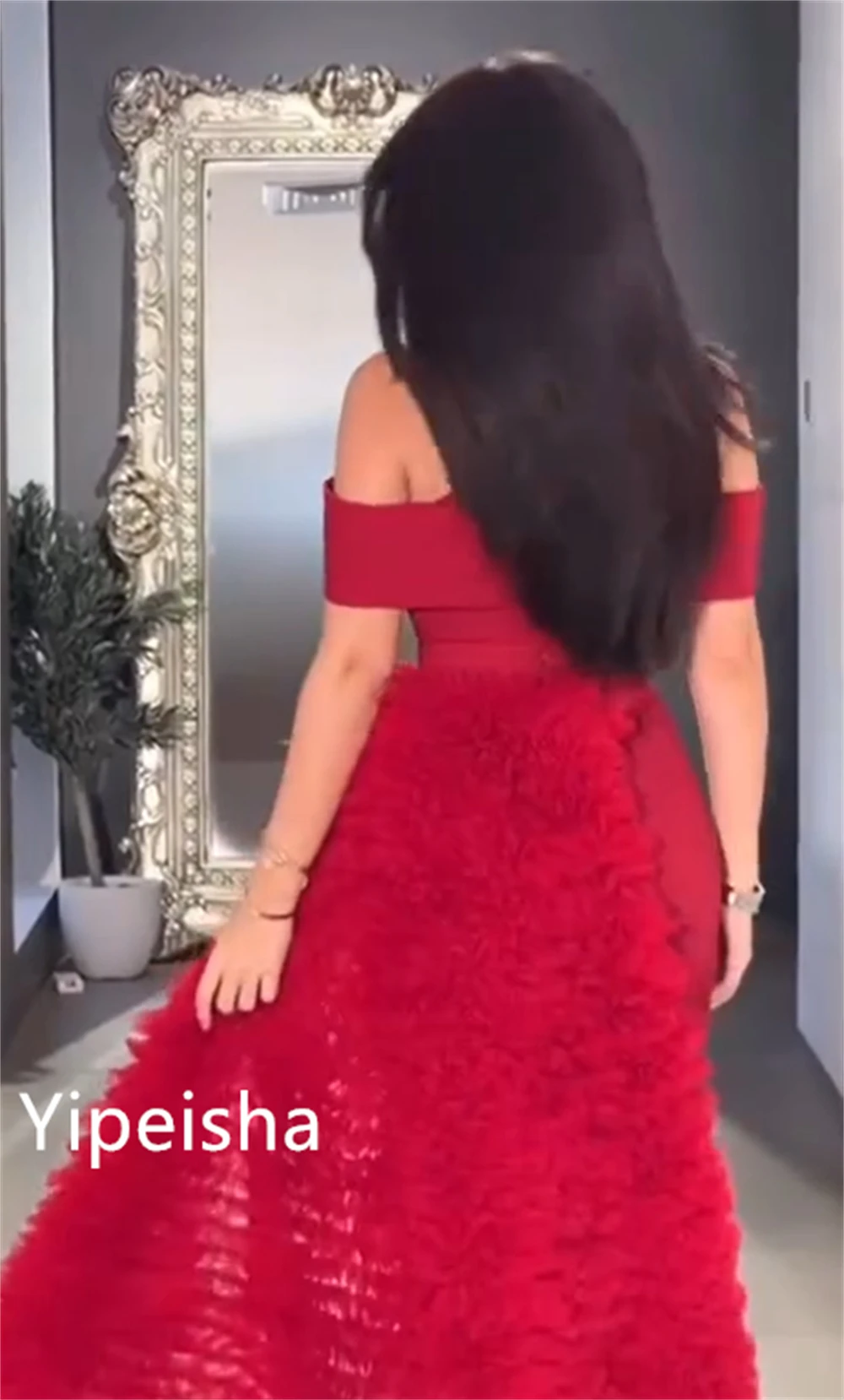 Yipeisha-vestidos de satén Retro elegantes con hombros descubiertos, vestido de fiesta de noche con lentejuelas plegables, vestidos de celebridades