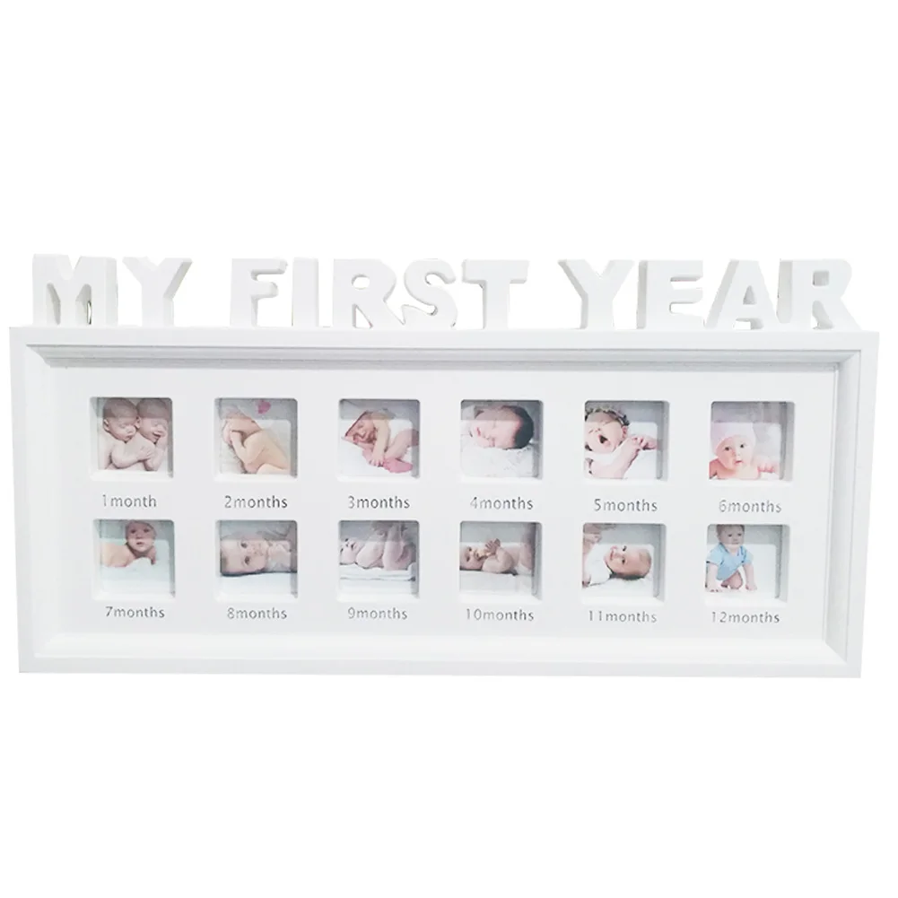 12 Months Kids Growth Picture Frame PVC My First Year Photo Frame Souvenirs Newborn Baby Girl Boy Commemorative Book Home Decor