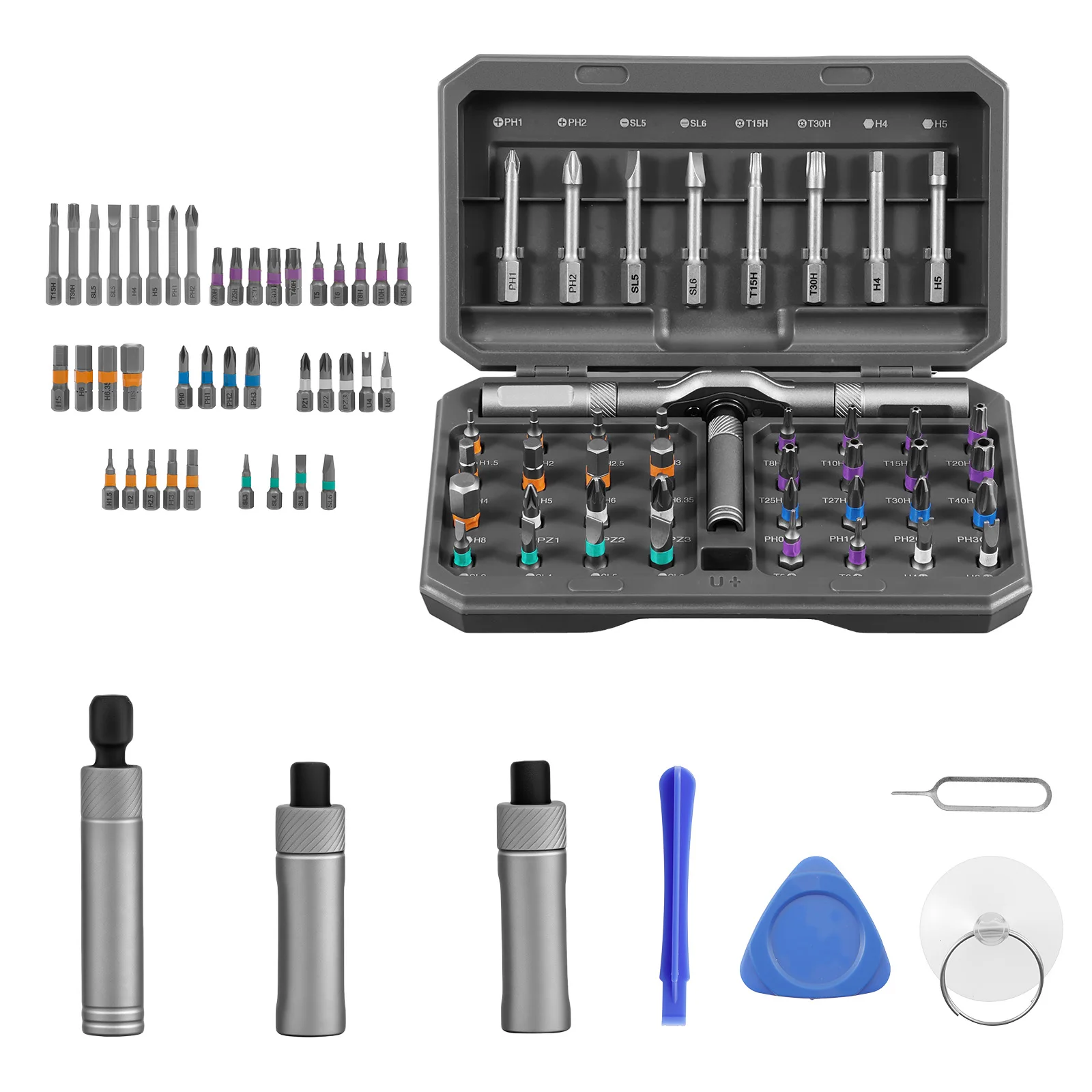 

Набор отверток с храповым механизмом 42 в 1, набор отверток с нескользящей ручкой, набор точных обручальных магнитных инструментов для ремонта компьютера