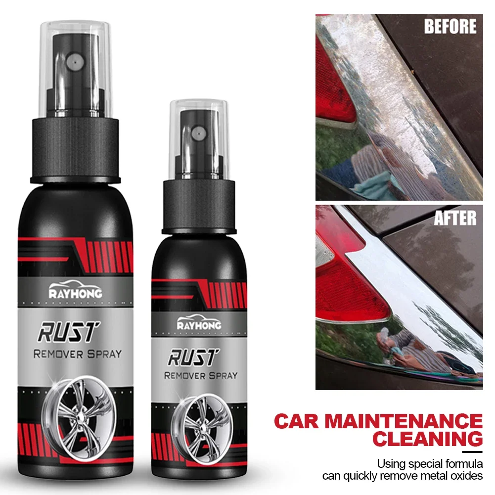 30ML Multi Purpose Rust Remover Spray Metal Surface Chrome Paint Car Maintenance Iron Powder Cleaning Super Rust Remover Cleaner