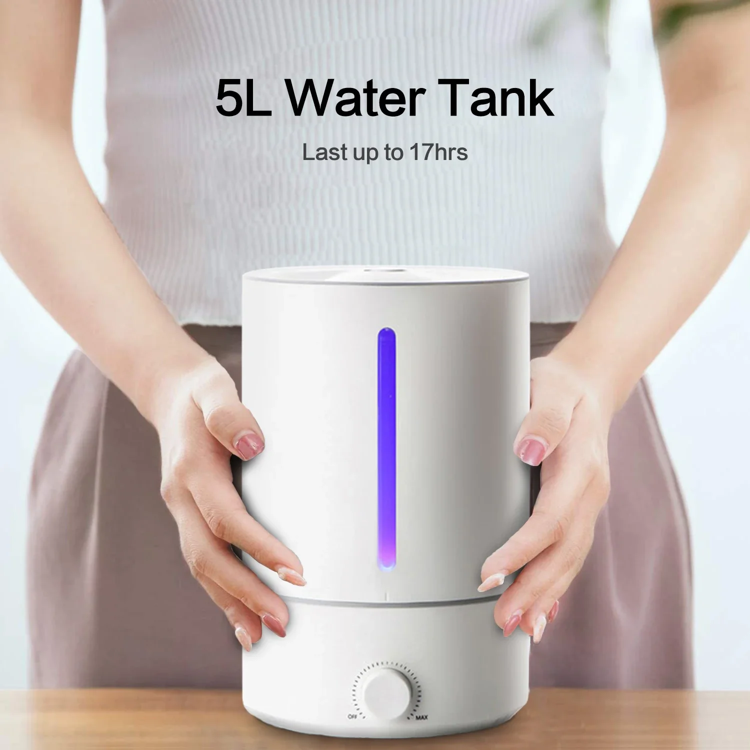 Humidificateur d'air à ultrasons portable, brumisateur, 5L