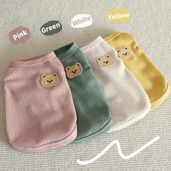 Bear Vest Pet Dog Clothes Cat Solid T-shirt Clothing Dogs Thin Small Fashion Chihuahua Cotton Summer Green Breathable Girl Pug