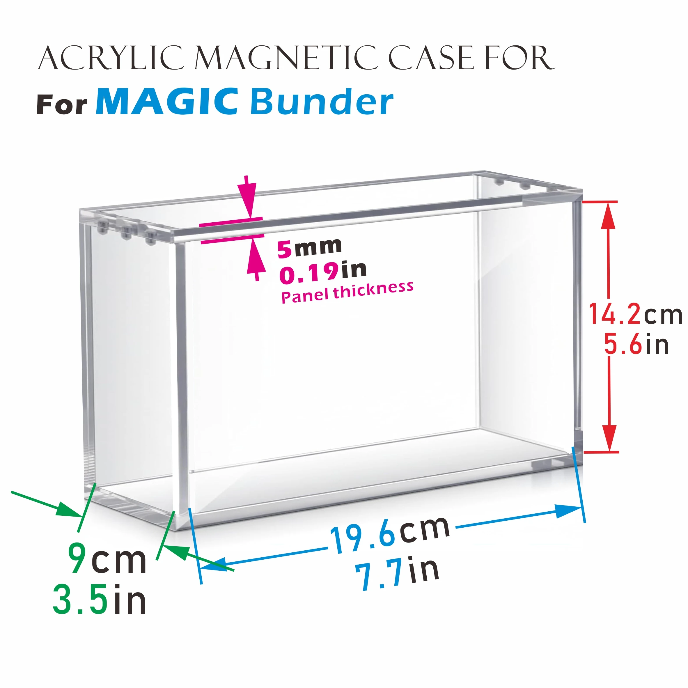 Acrylic Magnetic Display Case For MAGIC Bunder 5MM Acrylic Clear Storage Box