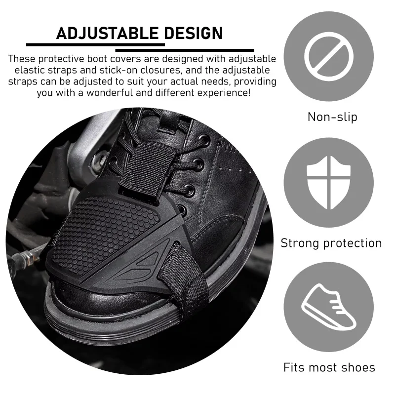 

Motorcycle Shifter Pad Boot Cover Black Motorcycle Shoe Cover Rubber Shoe Protector Pads for MenWomen Gear Accessories Universal