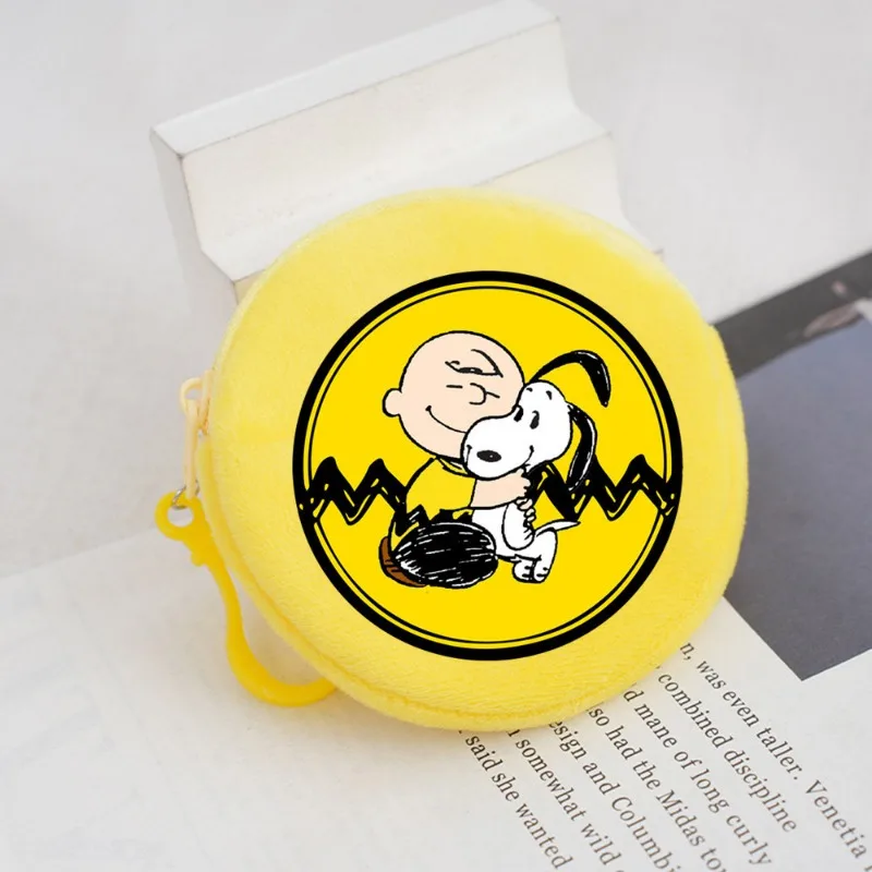 New Snoopy Peripheral Plush Wallet Candy Color Student Girl Heart Coin Purse Headphone Storage Bag Children's Gift ChristmasGift