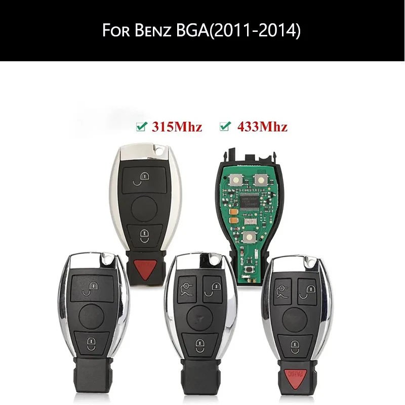 315/433MHz Remote Car Key for Mercedes Benz BGA NEC KYDZ W169 W164 W204 W210 W211 W212 W639 W202 2/3/4 Buttons Car Accessories