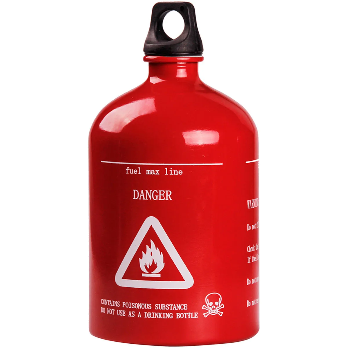 1L Outdoor Red Spare Oil Bottle Aluminum Outdoor Stove Oil Bottle Camping Stove Gasoline Bottle With  Cap