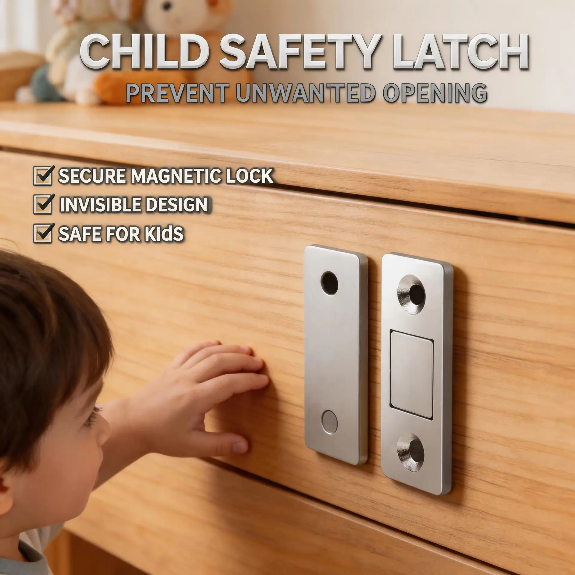 2pcs/Set Magnetic Cabinet Catches Magnet Door Stops Hidden Door Closer With Screw For Closet Cupboard Furniture Hardware