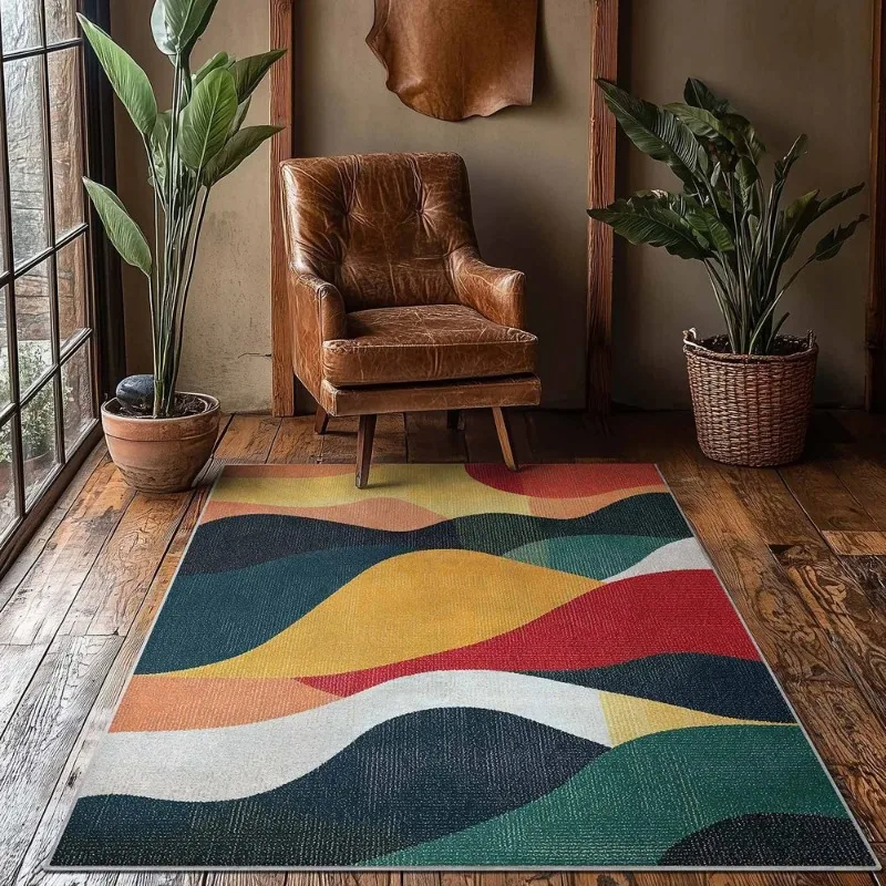 Colorful Living Room Carpet Mexican Ethnic Style Rug Versatile and Simple Living Room Study Mat Home Decoration