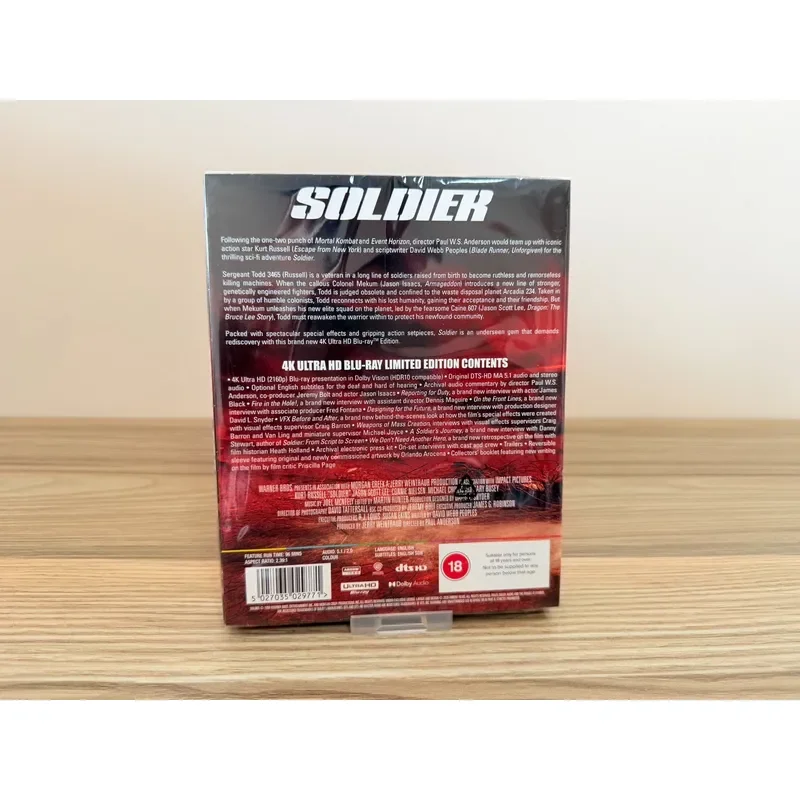 British Version Arrow 4K Blu Ray Soldier Edition High Definition Movie Disc