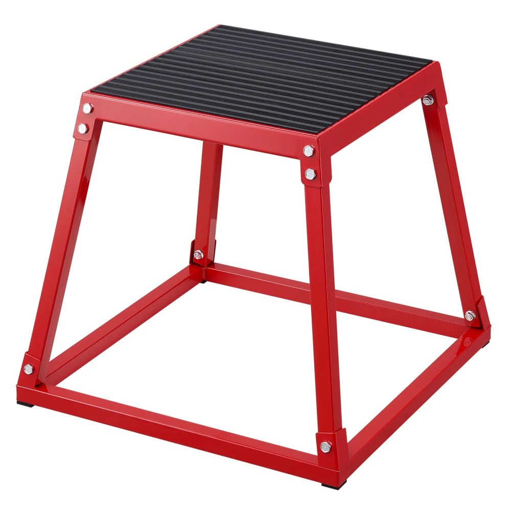 Ye 18 Inch Steel Plyometric Jump Box - Anti-Slip Fitness Exercise Step Up Box for Home Gym, Conditioning & Strength Training, Red