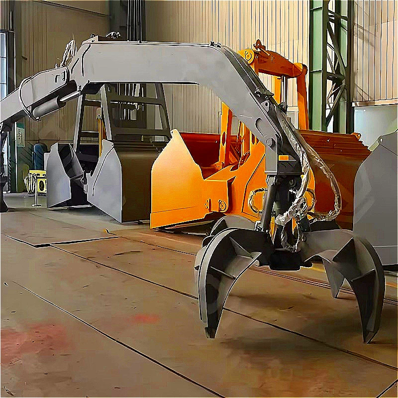 Heavy Duty Orange Peel Multi Tine Claw Attachment Rock Scrap Handling Log Sorting Rotating Multi Tine Orange Peel Grabber Sale