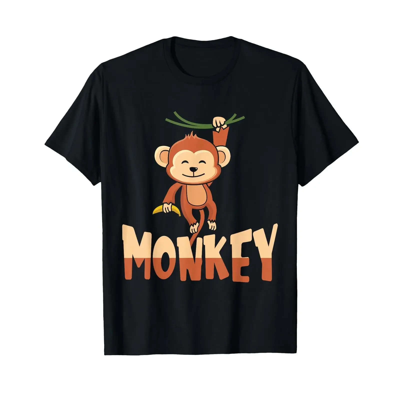 Zoo-Tier-T-Shirt für Kleinkinder und Kinder, süßes Affen-T-Shirt, Vintage-Stil, gewaschenes Unisex-Oberteil für den Alltag, grafisch, bequem, modisch, lässig