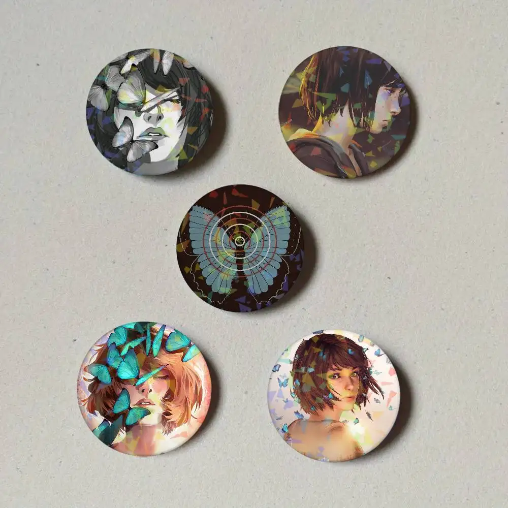 Game Life Is Strange Round Exquisite Laser Badge Brooches Creative Pins For Clothes Hat Backpack Gift Accessories