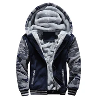 Chaqueta de invierno para hombre, chaquetas gruesas de camuflaje con capucha, forro polar de manga larga, ropa de calle informal
