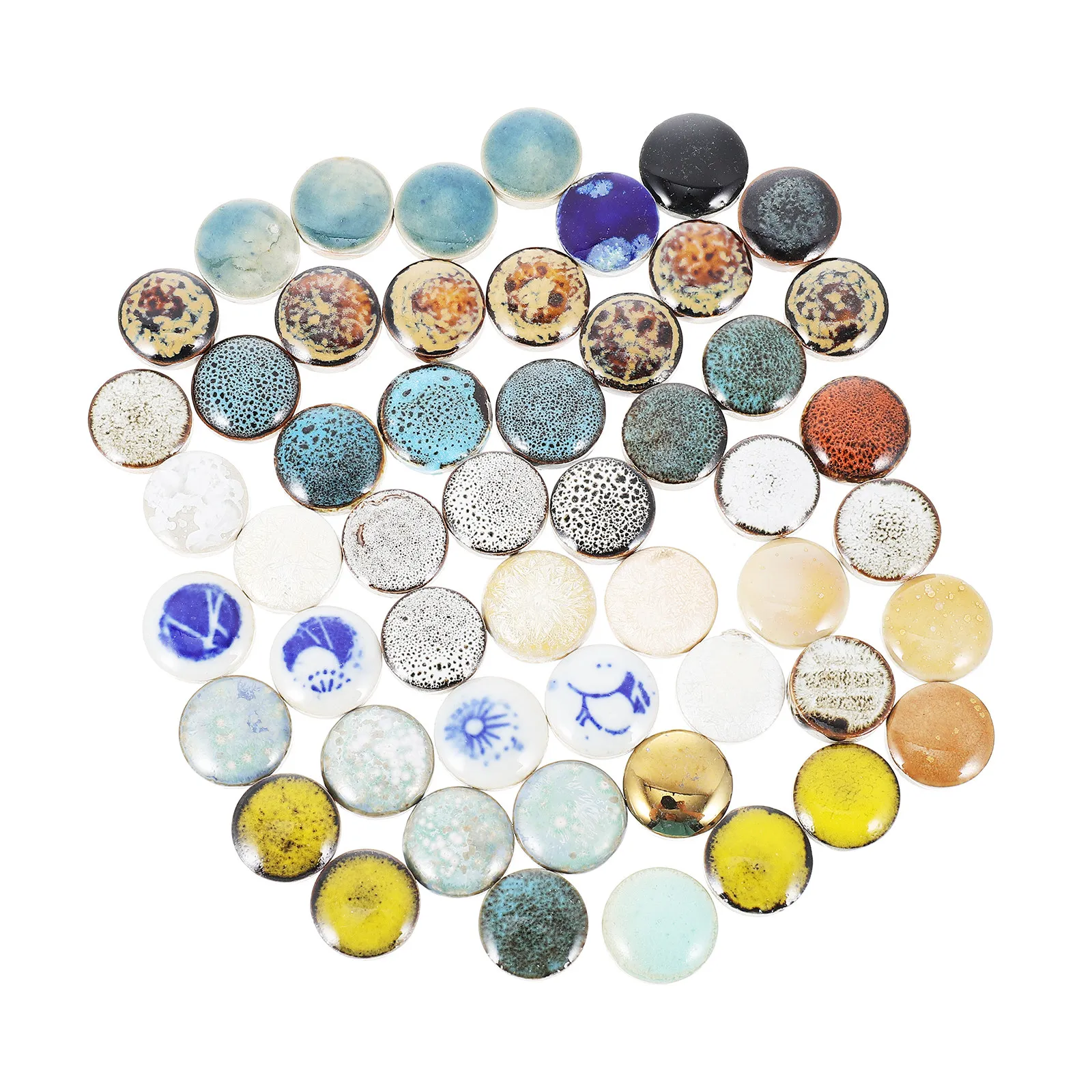 

Ceramic Mosaic Pebble DIY Tile Material Smooth Polished Finish Home Decoration Garden Path Wall Craft Supplies