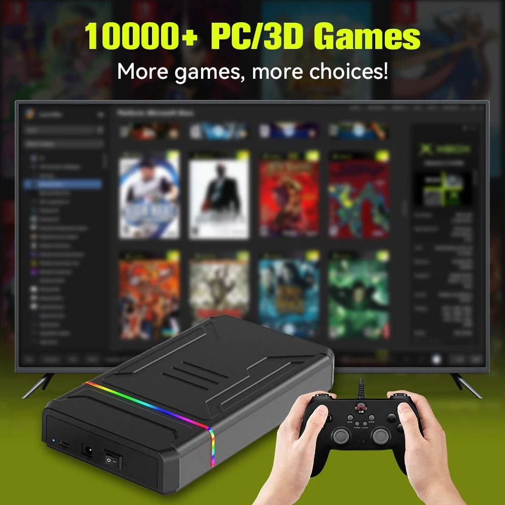 JMachen Launchbox 3TB Gaming HDD Video Game Console for XBOX/PS4/Switch/PS3/PS2/PS1/Wii/WiiU with 10000+ PC/3D Games for Win PC