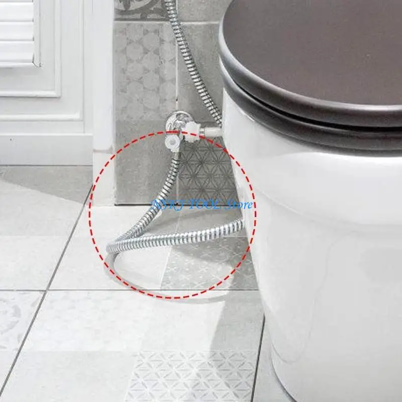 

L8RC Stainless Steel Toilet Supply Line Universals Flexible Toilet Connector 3/8inch to 1/2inch Flexible Braided Toilet Hose