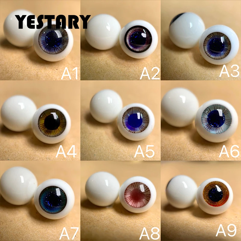 YESTARY Eyes For Dolls Crafts Obitsu 11 1/8 BJD Doll Accessories Sparkling Colored Eyes For Toys 10MM 3D Movable Glass Eyeballs