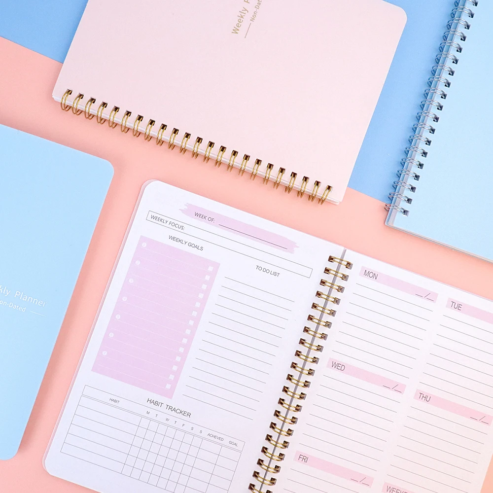 English Agenda Book A5 Coil Notebook Coil Notebook Weekly Planner Notebook Student Agenda Planner Stationery Office School