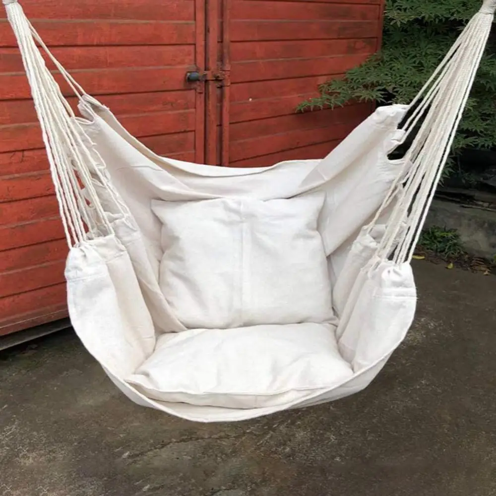 

Swing Garden Hammock Chair Outdoor Portable Thicken Hammock Garden Travel Camping Throw Pillow Swing Chair