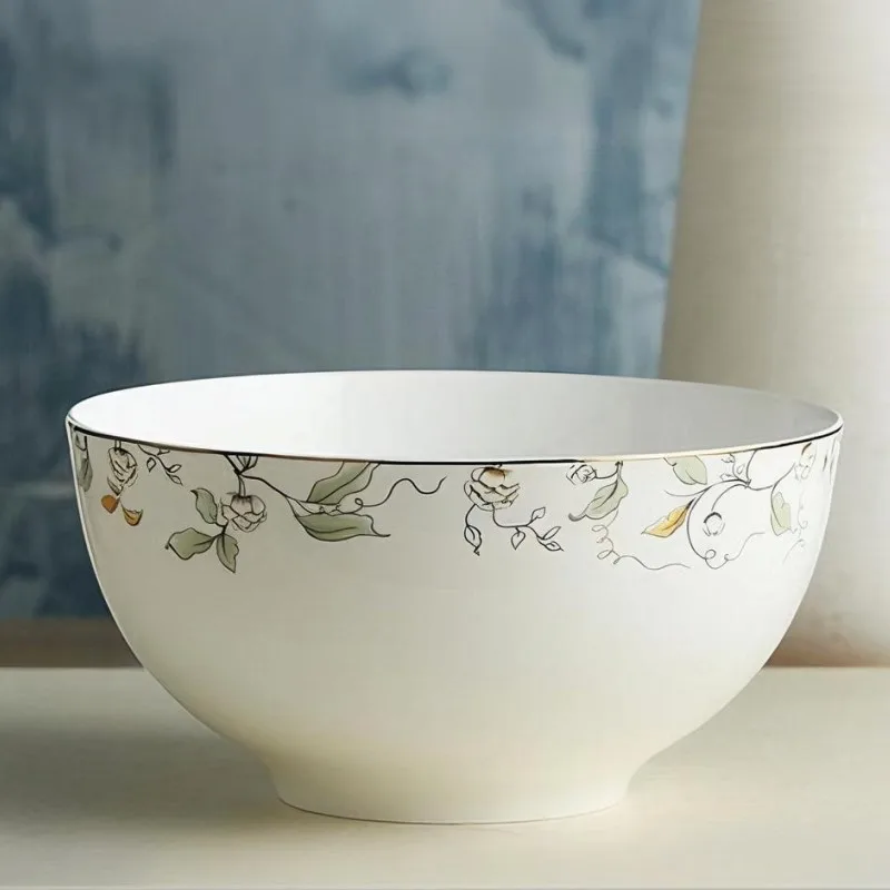 8inch, real bone china kitchen soup bowl, porcelain mixing bowl, microwave save serving bowl, chafing serving large bowl, bbq