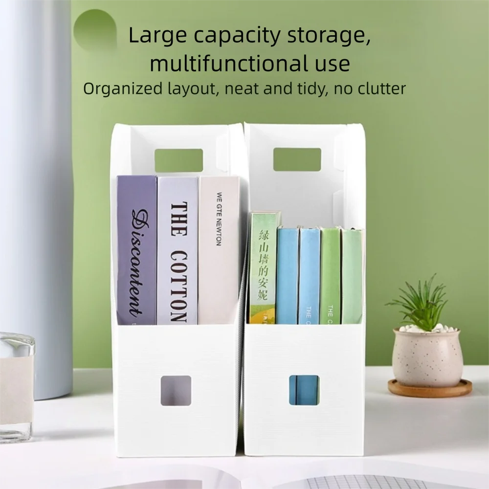 Creative Vertical Desktop File Folder Foldable Large Capacity File Storage Rack Magazine Book Holder for Student Supplies