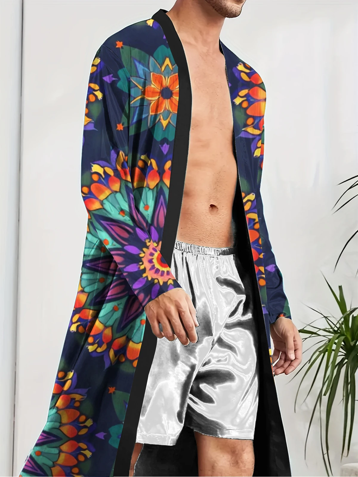 1pcs Men's Robes 2026 Spring/Summer Sleepwear dressing gown Breathable bath robe Shower robe 3D Printed Graphic Bathrobe man