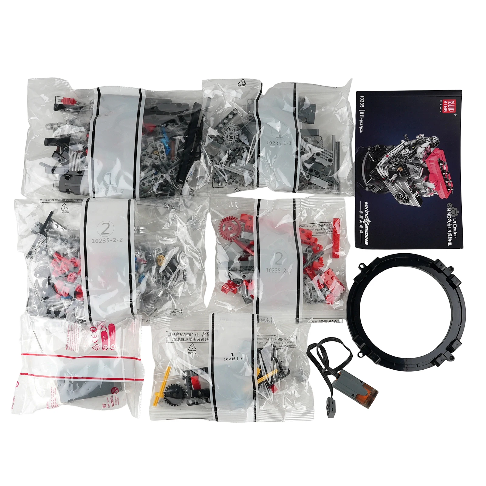 قالب الملك مضمنة 4 اسطوانة المحرك 811 قطعة بنة التقنية واقعية نموذج لغز اللعب سطح المكتب للبنين الكبار هدية عيد الميلاد #6