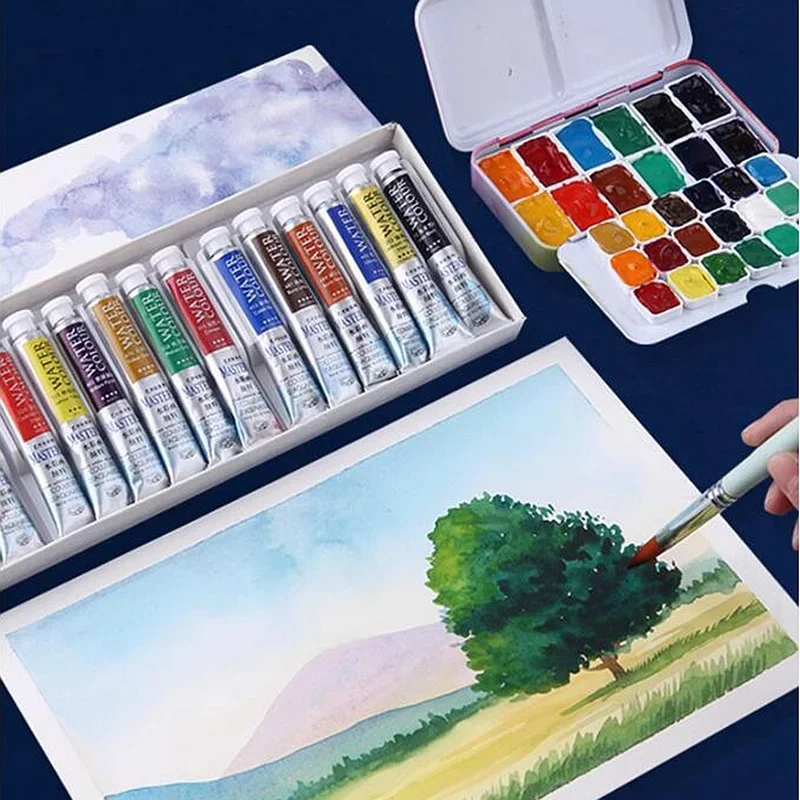 Maries Watercolor Paint Tube Set 12/18/24 Colors 9ml Professional Water Color For Painting Aquarela Art Supplies