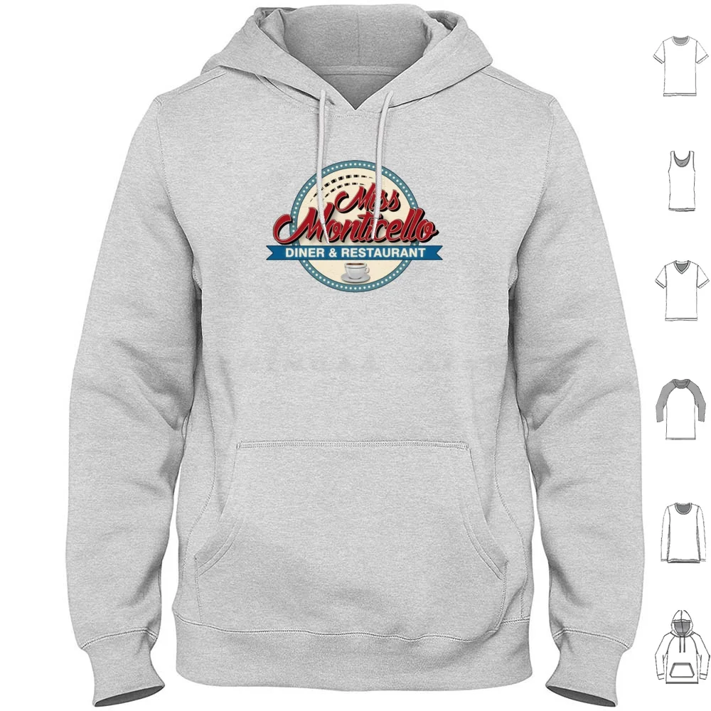 Miss Monticello Diner Hoodie cotton Long Sleeve New York New Sullivan County Monticello Borscht Belt Sleepaway Camp Camp Camp