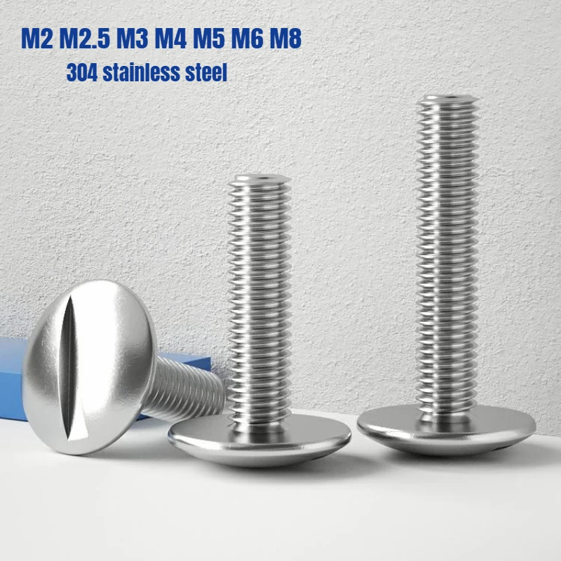 

M2 M2.5 M3 M4 M5 M6 M8 304 Stainless Steel Slotted Truss Head Screws Slotted Mushroom Round Head Bolts