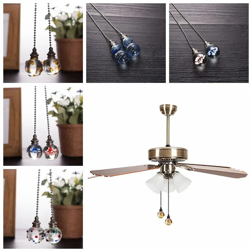 Ventilatore decorativo per bagno decorativo per ventilatore a soffitto Catena di cristallo Catena di cristallo Stile di cristallo Maniglia per cavo a catena di trazione in stile cristallo