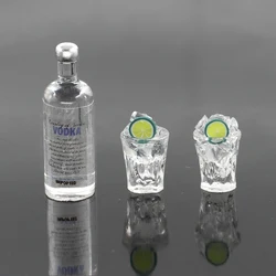 RC Car Accessories Decoration Mini Vodka Bottle Wine Glass Set for 1/10  Rock Crawler Axial SCX10 TAMIYA C01 RC4WD D90 TF2 TRX4