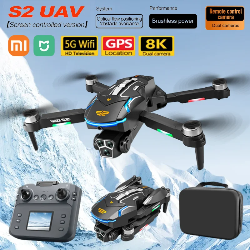 Xiaomi Mijia S2 RC Drone Professional 8K Aerial HD Avoiding Obstacle with Large Screen Remote Control Folding Brushless Drones