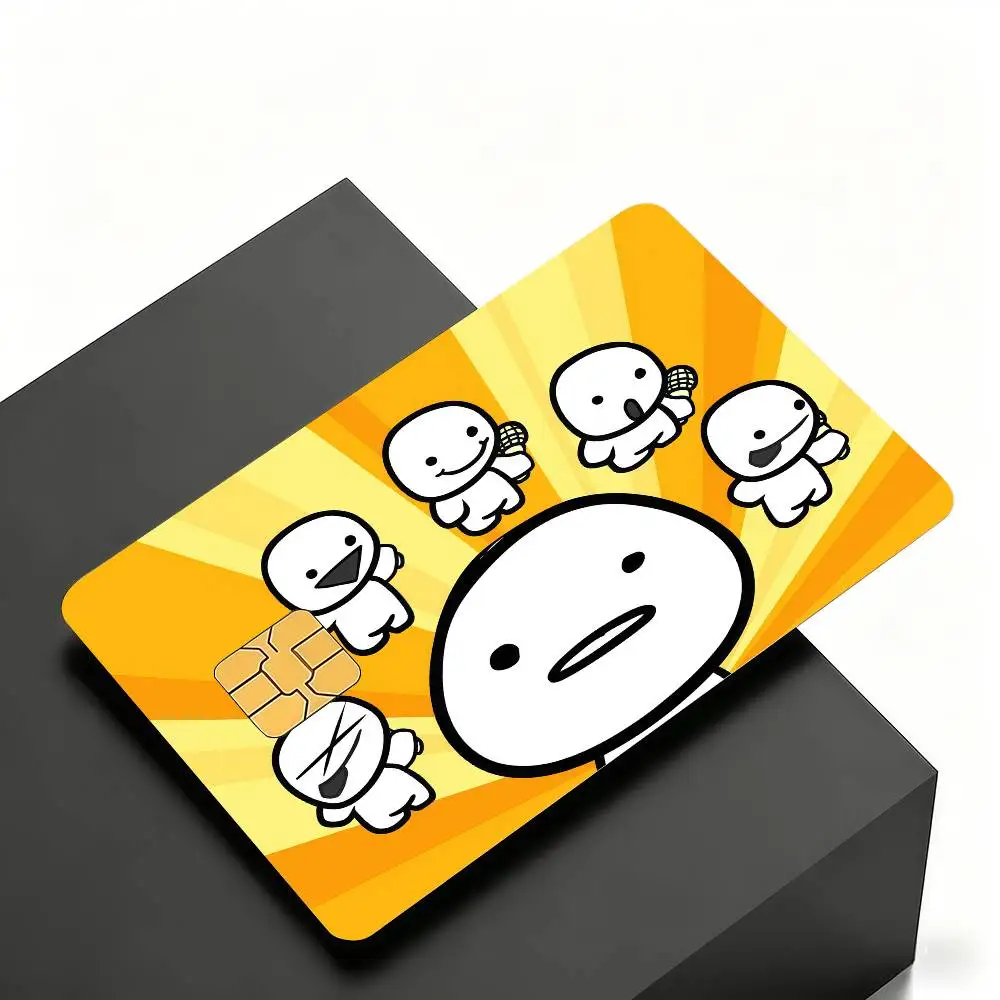 Cute Meme Credit Skin Cover Card Stickers 4PCS Film Bus Pass Front Decoration Bank Debit Waterproof